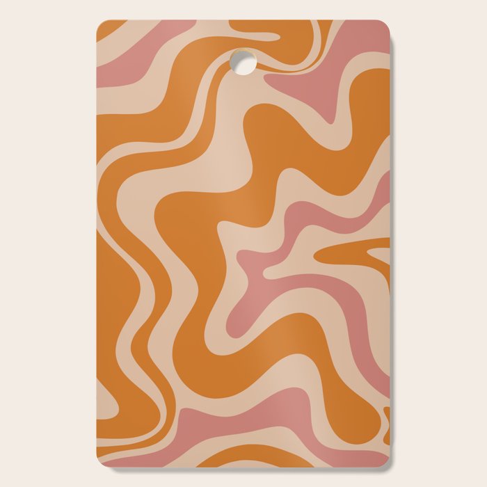 Liquid Swirl Abstract in Late Summer Orange and Pink Cutting Board Gallery Image 1