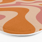 Liquid Swirl Abstract in Late Summer Orange and Pink Bath Mat Gallery Image 3