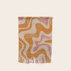 Liquid Swirl Abstract in Late Summer Orange and Pink Wall Hanging Gallery Image 1