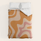 Liquid Swirl Abstract in Late Summer Orange and Pink Duvet Cover Gallery Image 6