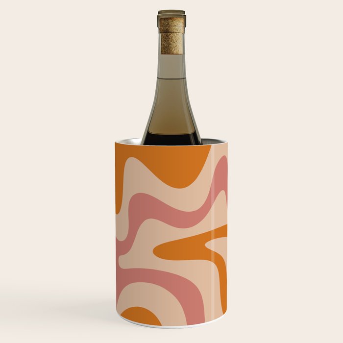 Liquid Swirl Abstract in Late Summer Orange and Pink Wine Chiller Gallery Image 3