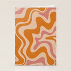 Liquid Swirl Abstract in Late Summer Orange and Pink Stationery Card Gallery Image 2
