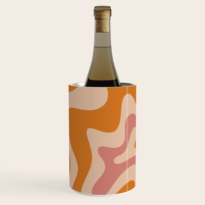 Liquid Swirl Abstract in Late Summer Orange and Pink Wine Chiller Gallery Image 1
