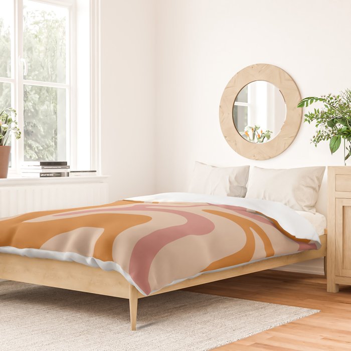Liquid Swirl Abstract in Late Summer Orange and Pink Duvet Cover Gallery Image 2