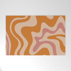 Liquid Swirl Abstract in Late Summer Orange and Pink Welcome Mat Gallery Image 1