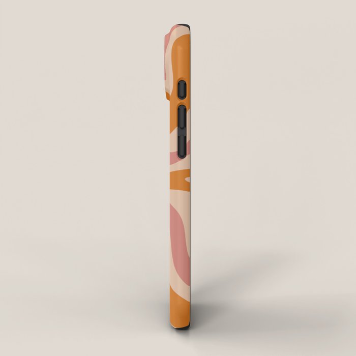 Liquid Swirl Abstract in Late Summer Orange and Pink iPhone Case Gallery Image 2