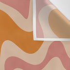 Liquid Swirl Abstract in Late Summer Orange and Pink Wall Tapestry Gallery Image 3