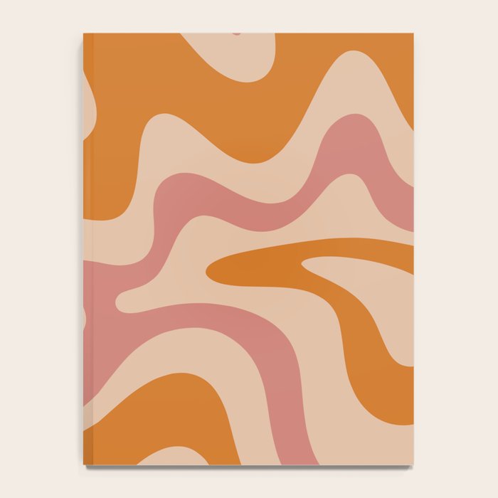 Liquid Swirl Abstract in Late Summer Orange and Pink Notebook Gallery Image 4