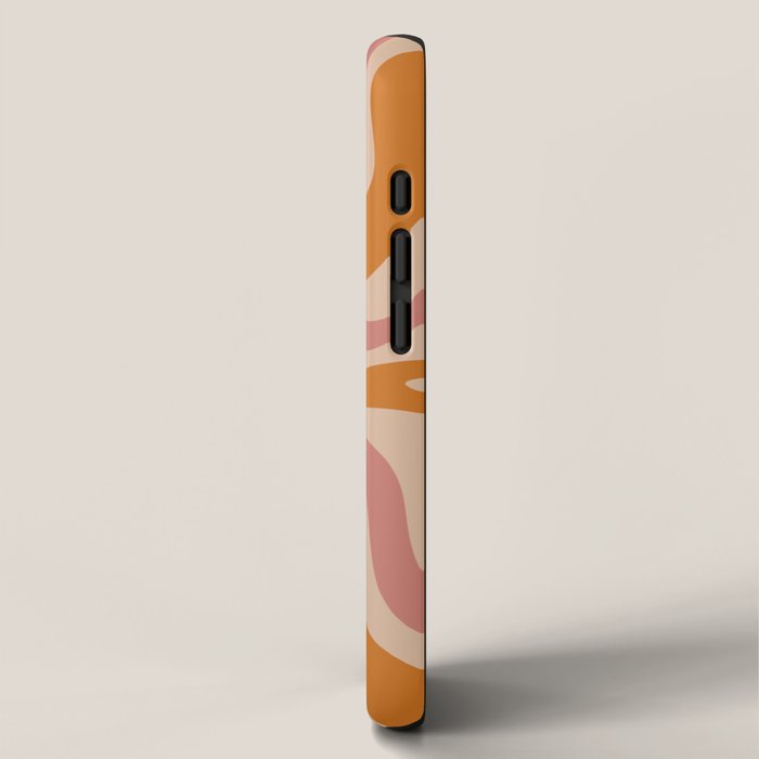 Liquid Swirl Abstract in Late Summer Orange and Pink iPhone Case Gallery Image 2