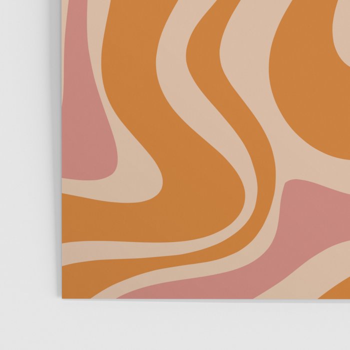 Liquid Swirl Abstract in Late Summer Orange and Pink Poster Gallery Image 3