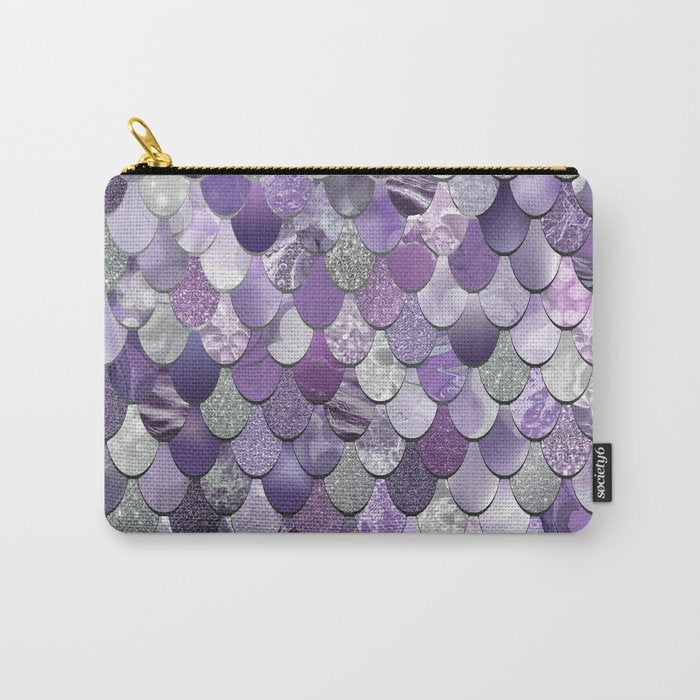Mermaid Purple and Silver Carry All Pouch Gallery Image 1
