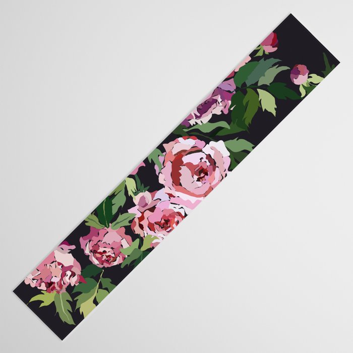 Peony dark coal background Table Runner Gallery Image 3