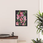 Peony dark coal background Poster Gallery Image 2