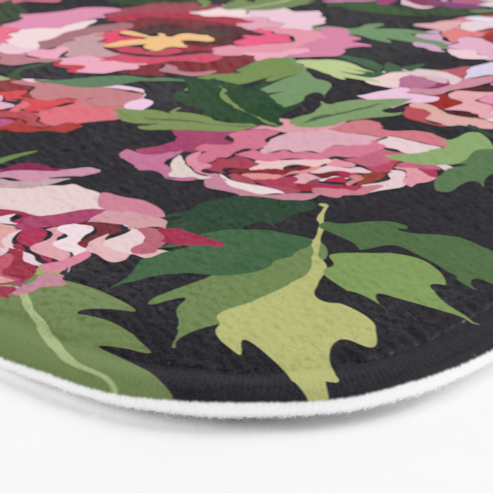 Peony dark coal background Bath Mat Gallery Image 3