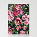 Peony dark coal background Stationery Card Gallery Image 2