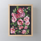 Peony dark coal background Mini Art Print Gallery Image 1