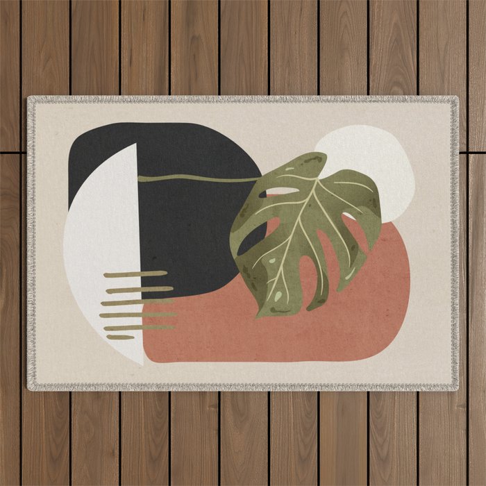 Tropical Leaf- Abstract Art 7 Outdoor Rug Gallery Image 1