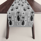 Mid Century Meow Atomic Cats on Cool Gray ©studioxtine Table Runner Gallery Image 1