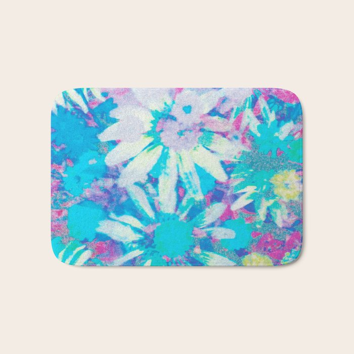 far out! floral tie dye Bath Mat Gallery Image 1
