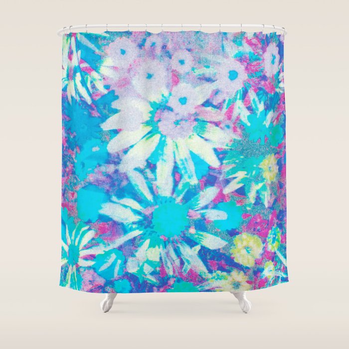far out! floral tie dye Shower Curtain Gallery Image 1