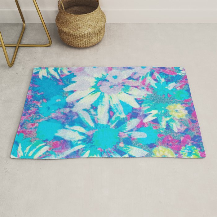 far out! floral tie dye Rug Gallery Image 1