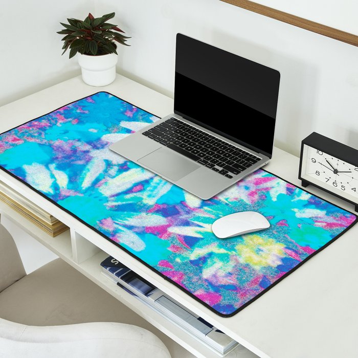 far out! floral tie dye Desk Mat Gallery Image 2