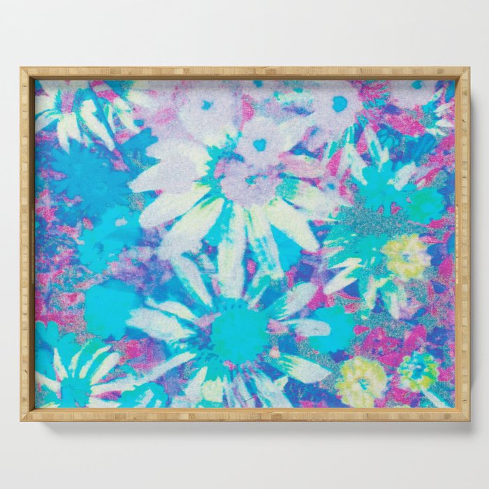 far out! floral tie dye Serving Tray Gallery Image 1