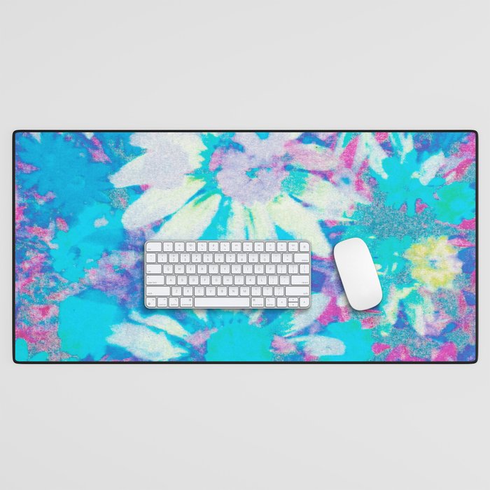 far out! floral tie dye Desk Mat Gallery Image 1