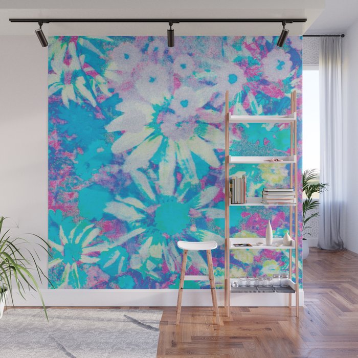 far out! floral tie dye Wall Mural Gallery Image 1