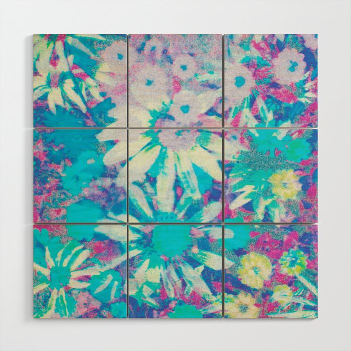 far out! floral tie dye Wood Wall Art Gallery Image 1