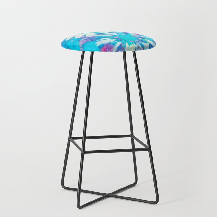 far out! floral tie dye Stool Gallery Image 1