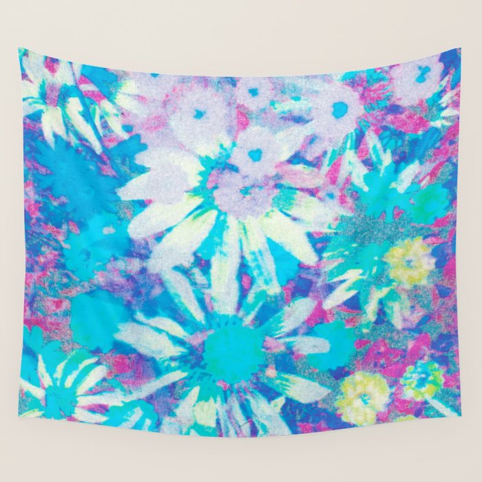 far out! floral tie dye Wall Tapestry Gallery Image 4