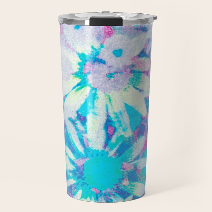 far out! floral tie dye Travel Mug Gallery Image 1