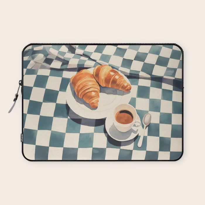 Morning Croissants and Coffee Bliss Laptop Sleeve Gallery Image 1