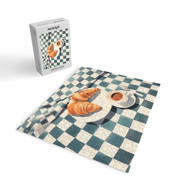 Morning Croissants and Coffee Bliss Jigsaw Puzzle Gallery Image 2