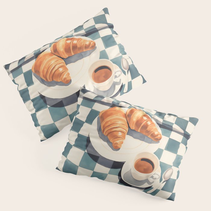 Morning Croissants and Coffee Bliss Pillow Sham Gallery Image 3