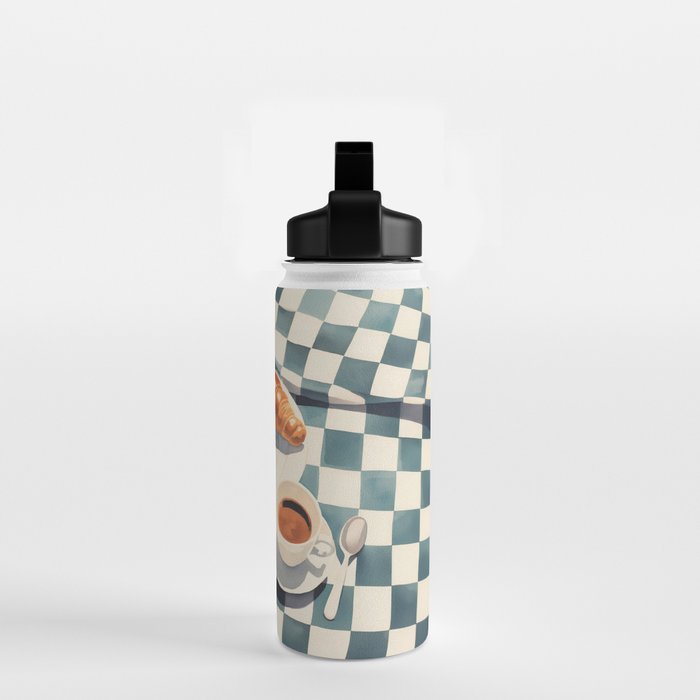 Morning Croissants and Coffee Bliss Water Bottle Gallery Image 2