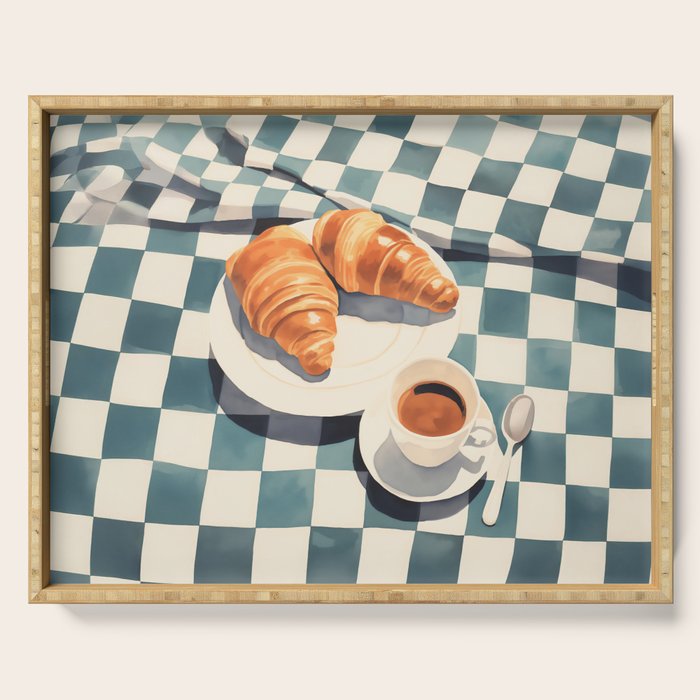 Morning Croissants and Coffee Bliss Serving Tray Gallery Image 1