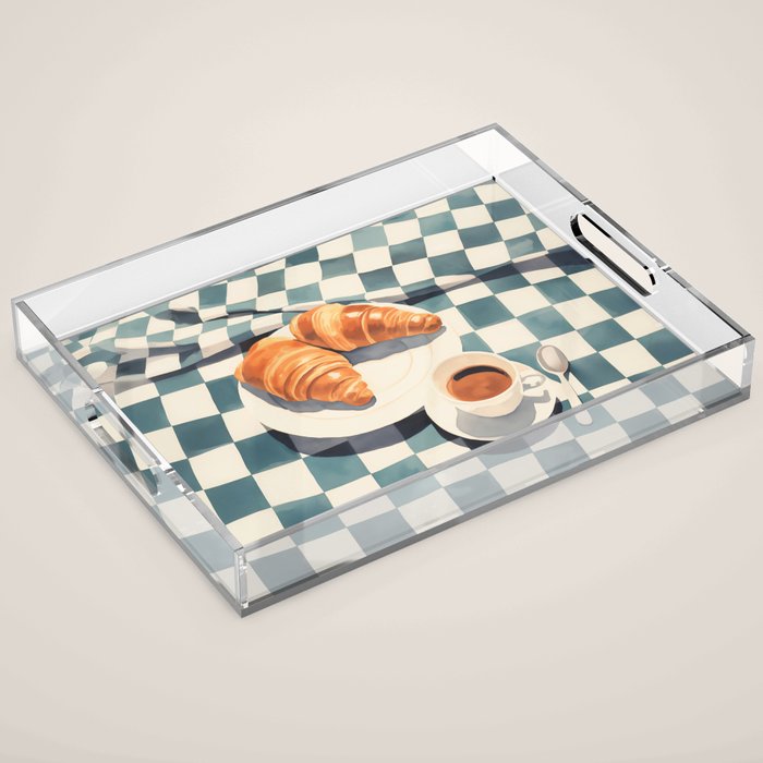 Morning Croissants and Coffee Bliss Acrylic Tray Gallery Image 1