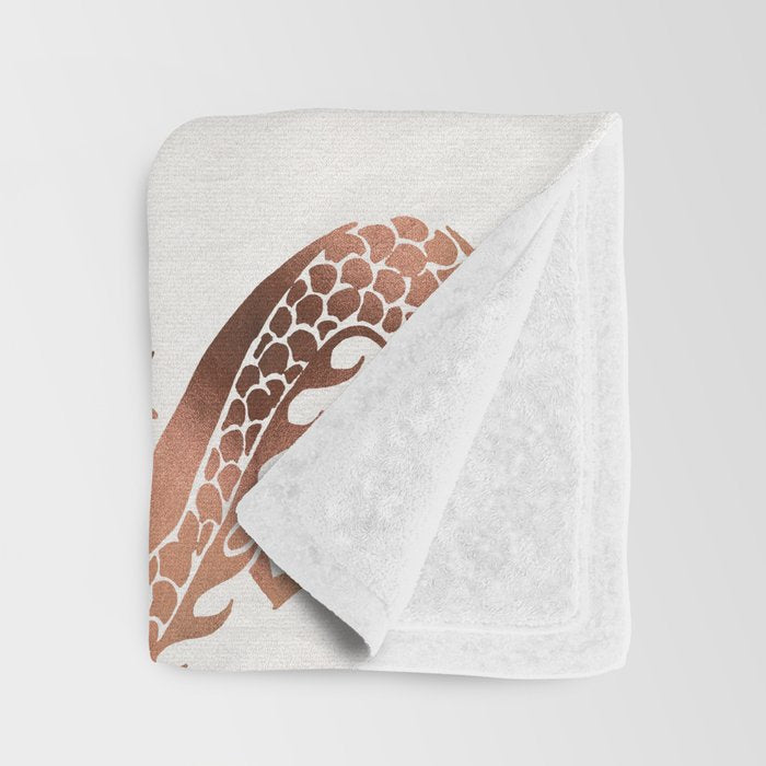 Chinese Dragon - Rose Gold Palette Throw Blanket Gallery Image 3