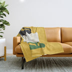 Still life with cat and flower Throw Blanket Gallery Image 1