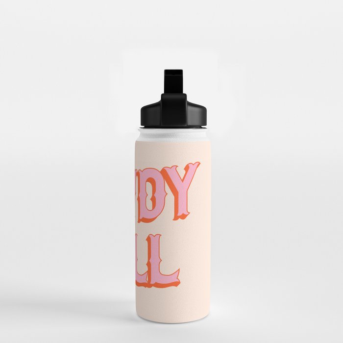 Southern Welcome: Howdy Y'all (bright pink and orange old west letters) Water Bottle Gallery Image 2