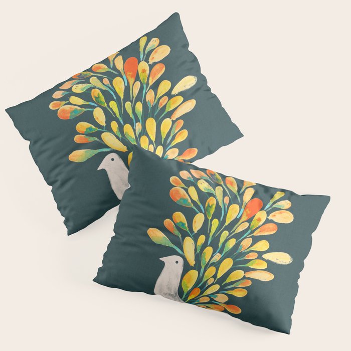 Watercolor Peacock Pillow Sham Gallery Image 3