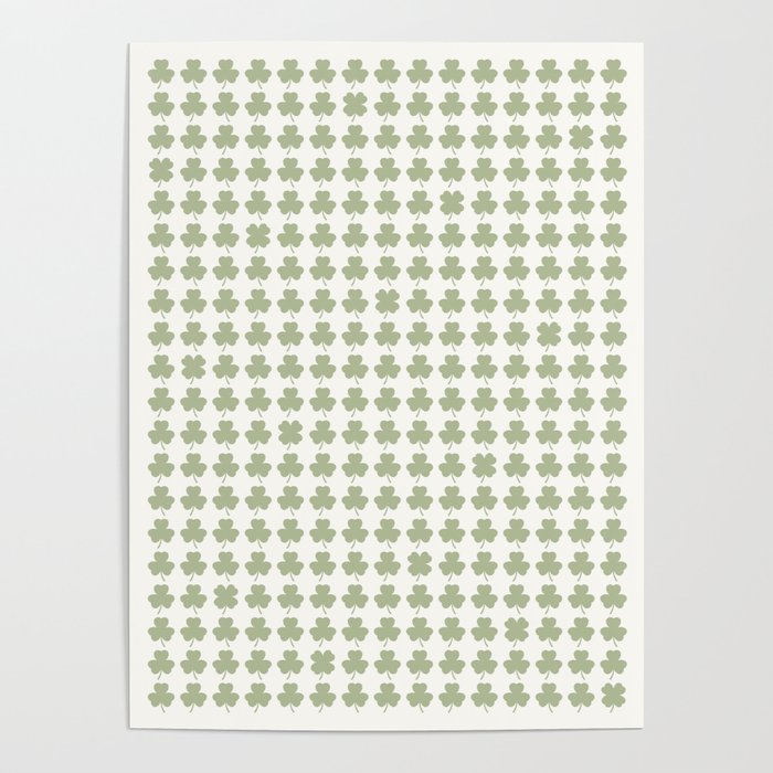 Clovers XXV Natural Green Botanical Pattern Poster Gallery Image 4