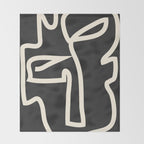 Abstract line art / Face Throw Blanket Gallery Image 2