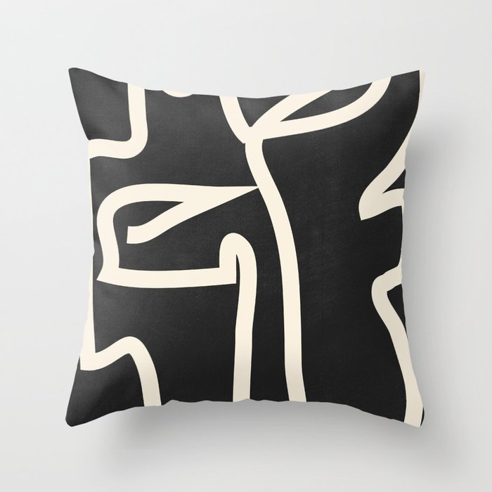 Abstract line art / Face Throw Pillow Gallery Image 6