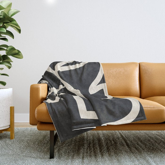 Abstract line art / Face Throw Blanket Gallery Image 1