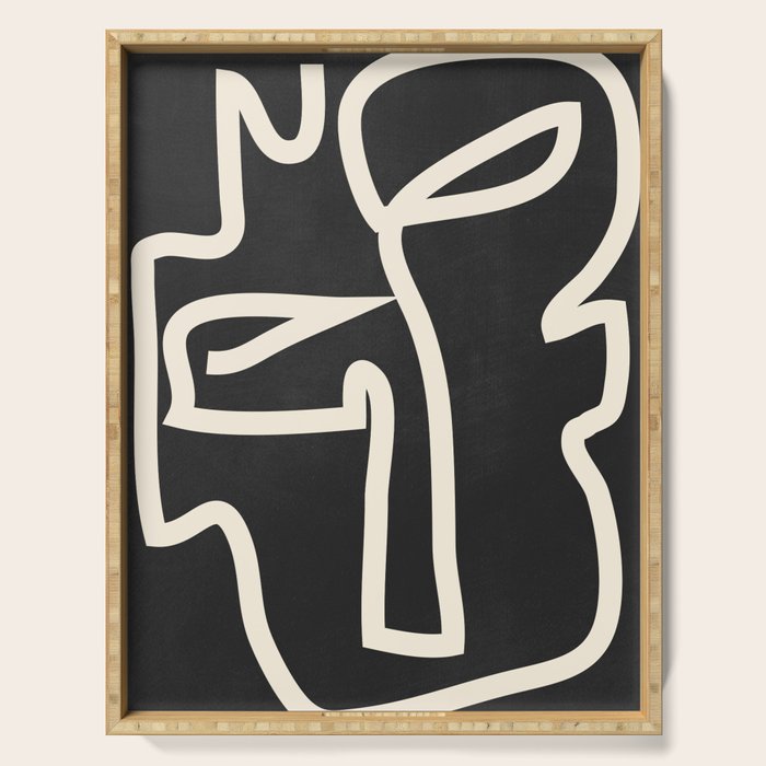 Abstract line art / Face Serving Tray Gallery Image 1