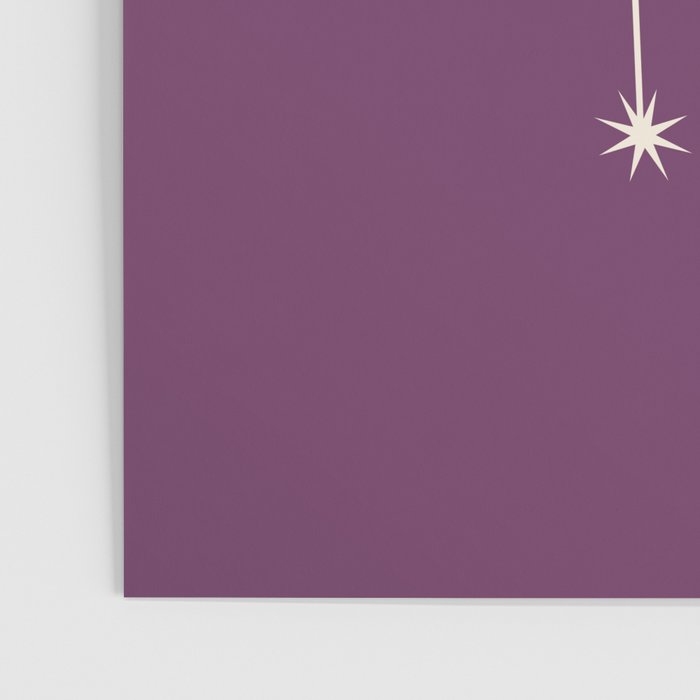 Gemini Zodiac Star Constellation Line Art Mauve Purple Poster Gallery Image 3