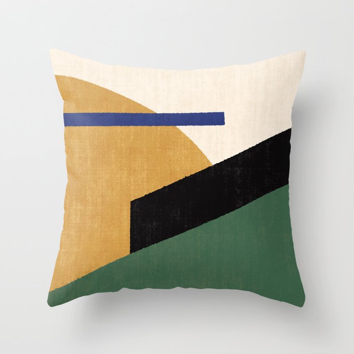 Geometric Compo 1 Filet Landscape - green Throw Pillow Gallery Image 1